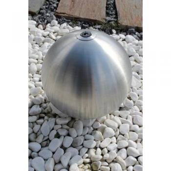 Jürgen Bocker – Gartenbrunnen Kugelmodell D 28‑75 cm, mattes Edelstahl & LED