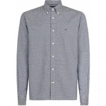 Tommy Hilfiger Camicia da Uomo Oxford Gingham L Blu Oscuro/White Optics