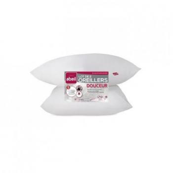 ABEIL Duo Plush Support Pillows – 60×60 cm – Bright White