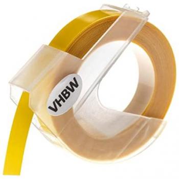 Vhbw 3D Prägeband-Kassette für Dymo Drucker, 3m x 9mm, Weiß auf Hellgelb