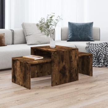 Table Basse Design Chêne Fumé 100x48x40 Cm