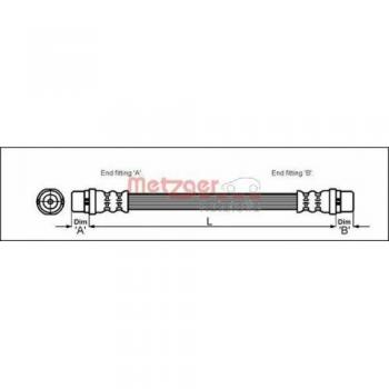 Durite de Frein Arrière METZGER 4114777 pour Audi 80 Avant B4 (1.6