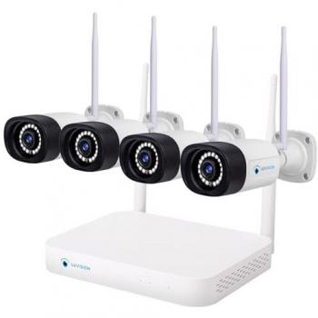 LUVISION 4-tlg. WLAN Funk Überwachungssystem mit Mikrofon