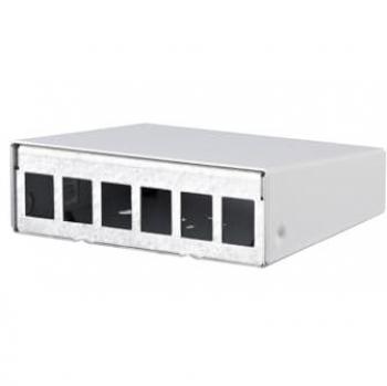 METZ CONNECT 130861-0602KE Keystone AP‑Gehäuse 6‑Port – Weiß (125 mm × 110 mm)