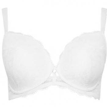 Padded Liza Lace Plunge T-Shirt Bra – White
