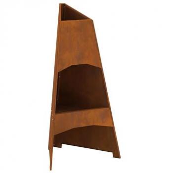 Focolare Esterno a Piramide 50x45x95 cm in Acciaio Antiruggine