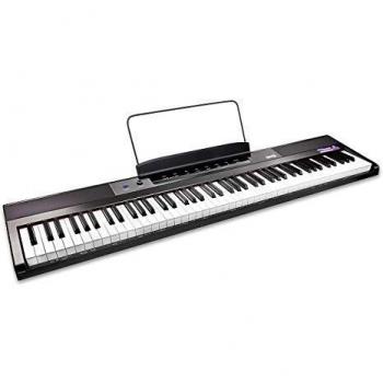 RockJam RJ88DP 88 Key Black Digital Electric Piano Semi Weighted With Peddle