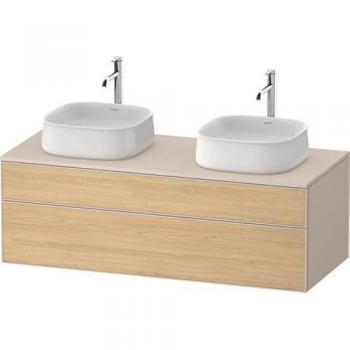 Zencha Waschtischunterschrank 130x55cm, Eiche Natur und Taupe