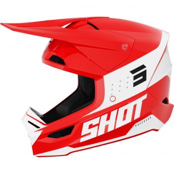 Casque de Motocross Shot Furious League Rouge Brillant