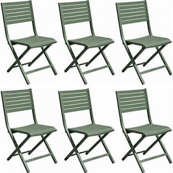 Proloisirs Chaises Pliantes en Aluminium Lucca avec Accoudoirs (Lot de 4)
