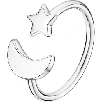 Anillo Time Road WS02960/18 Basics Plata Mujer con Motivo Luna y Estrella Acabado Brillo
