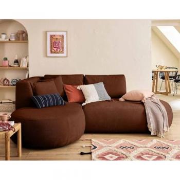 Santorini Canapé Modulable Gauche Tissu Mélangé Terracotta