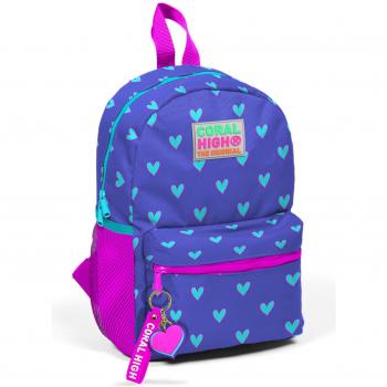 Rucsac Minik Yuva Lavanda Rosa con Due Tasche e Motivo Cuori 23506