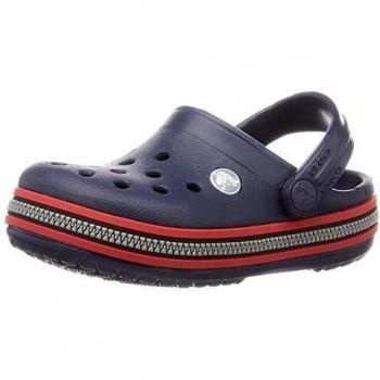 Unisex Kids Crocband mit Reißverschluss, Marine/Rot, EU 23/24