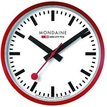 Mondaine Red Second Hand Wall Clock