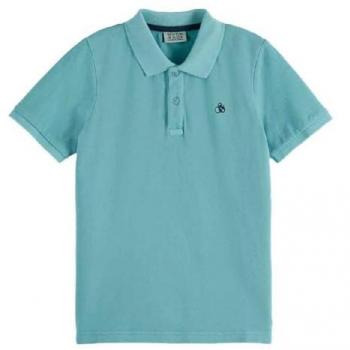 Scotch & Soda Youth Polo, Sea Blue – 14 Year Olds – Short Sleeve