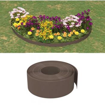 Vidaxl Garden Edging 5 pcs Brown 10 m 20 cm Polyethylene