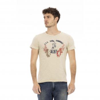 Trussardi Beige Round Neck Short Sleeve T-Shirt