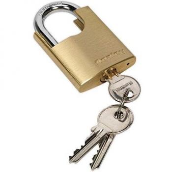 Sealey PL105 Gold Brass Shackle Padlock, 50mm