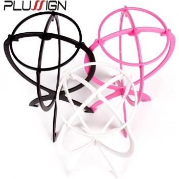 Soporte de exhibición para pelucas, maniquí de plástico, plegable, color negro y rosa