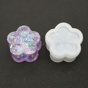 Runder Pflaumenplatz-Hexagon‑Lagerbox aus UV‑Epoxidglas