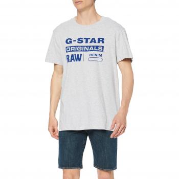 T-shirt G-STAR RAW graphique 8 col rond gris