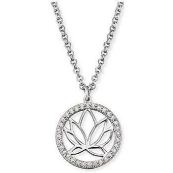 Engelsrufer Lotusblüten Anhänger Kette ERN-Lotus-ZI, rhodiniertes Silber, Zirkonia, 44 cm