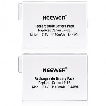Neewer Batteria Li‑Ion LP‑E8 7,4 V 1140 mAh per Canon 550D/600D