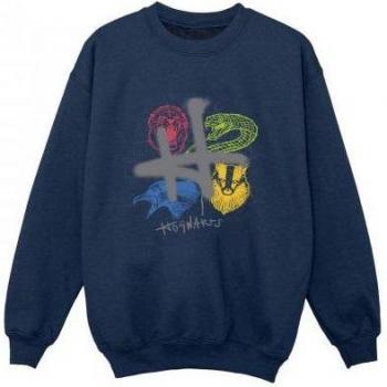 Felpa Harry Potter per Ragazze 12-13 Emblemi H Spray Nera