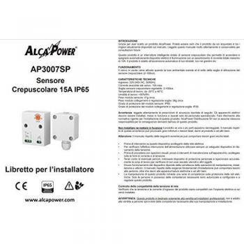 ALCAPOWER Sensore crepuscolare 15A IP65 con angolo di rilevamento a 360 gradi