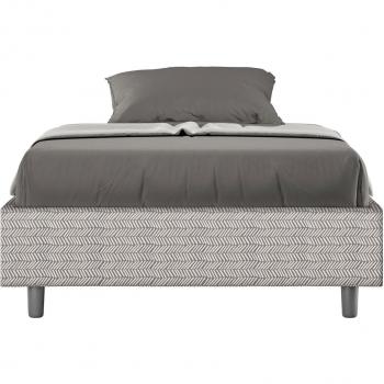 Letto a Rete con Contenitore Imbottito 120x190, Aragonato Bianco Azelia