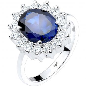 Eleganter Saphirblau‑Fingerring mit Zirkonia – 925 Silber
