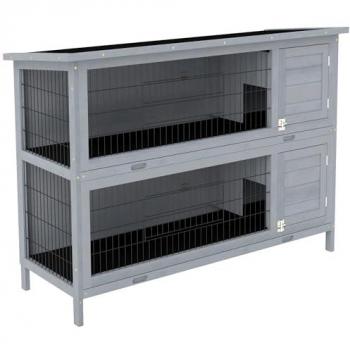 54-Inch Outdoor Rabbit and Guinea Pig Hutch with Sliding Trays