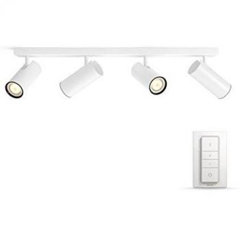 Philips Hue Buratto 4‑LED Ceiling Spot Bar – Smart Home Compatible (Alexa, Google Assistant)