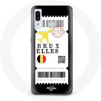Housse Samsung Galaxy A20 Billet d'avion Bruxelles Belgique