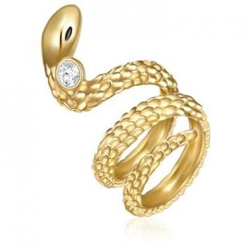 Lulu & Jane Ring Schlange in Gelbgold mit Swarovski® Kristallen für Damen