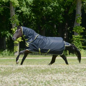 Bucas Oasis 200 g Turnout + Neck Rug – Dark Grey/Lime (120)