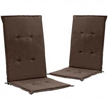 Coussins de Chaise de Terrasse Dossier Haut Taupe