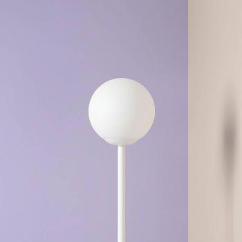 Lampada da terra Joel in metallo e vetro bianco