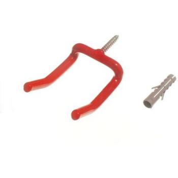 Red Wall Hook Large Tool Storage Hook with Rawl Plugs pack of 200