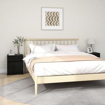 Mesitas de Noche 2 Unidades Madera Maciza Pino Natural 40x31x50 cm