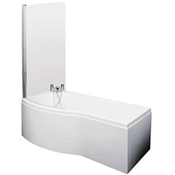 Acrylic Left‑Hand B‑Shower Bath, 1500×900 mm, Screen Included