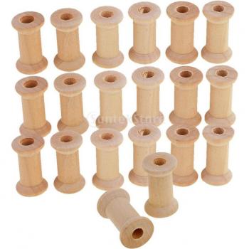 Support de fil vide en bois couleur naturelle, taille 13 mm x 15 mm, 100 unités