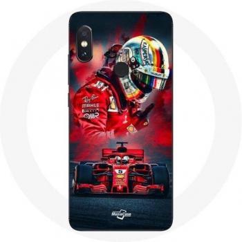 Carcasa para Xiaomi Redmi Note 5 AI Doble Cámara Fórmula 1 Sebastian Vettel Piloto F1 Roja