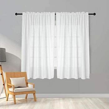 Melodieux Faux Linen Voile Curtains