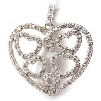 Pendente in argento bianco 'Amore Divino'