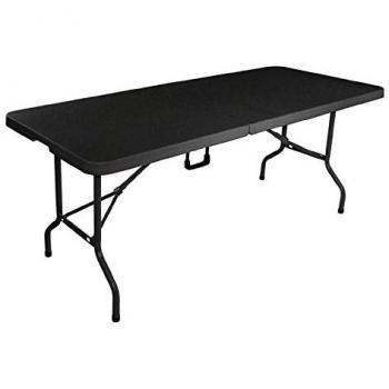 Bolero Centre Folding Utility Table Black 6ft Catering