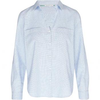 TOM TAILOR Damen Bluse mit Brusttaschen, blau, Hahnentrittmuster, Gr. 40