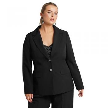 Sleek Black Women's Tailored Suit Jacket