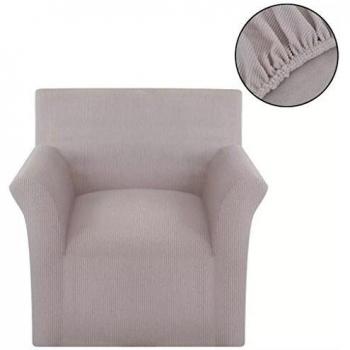 Copridivano Beige VidaXL con Motivo Scanalato
